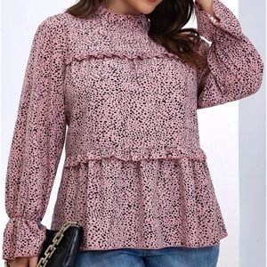 SHEIN Pink Dalmatian Blouse